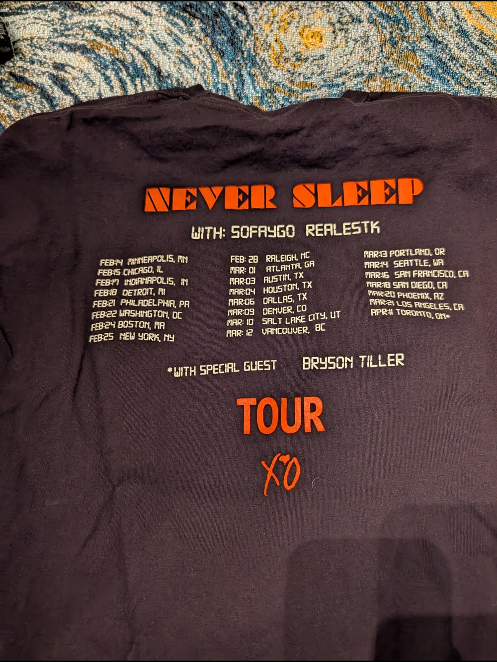 NAV XO Never Sleep Tour Graphic Tee - Black